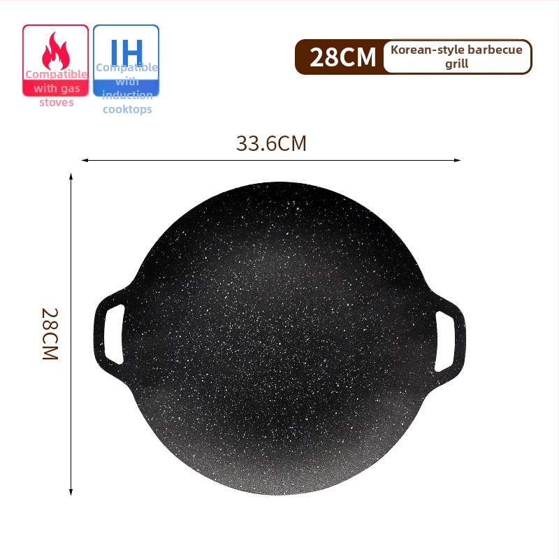 Okrúhla železná grilovacia panvica na plynový sporák – nepriľnavý povrch