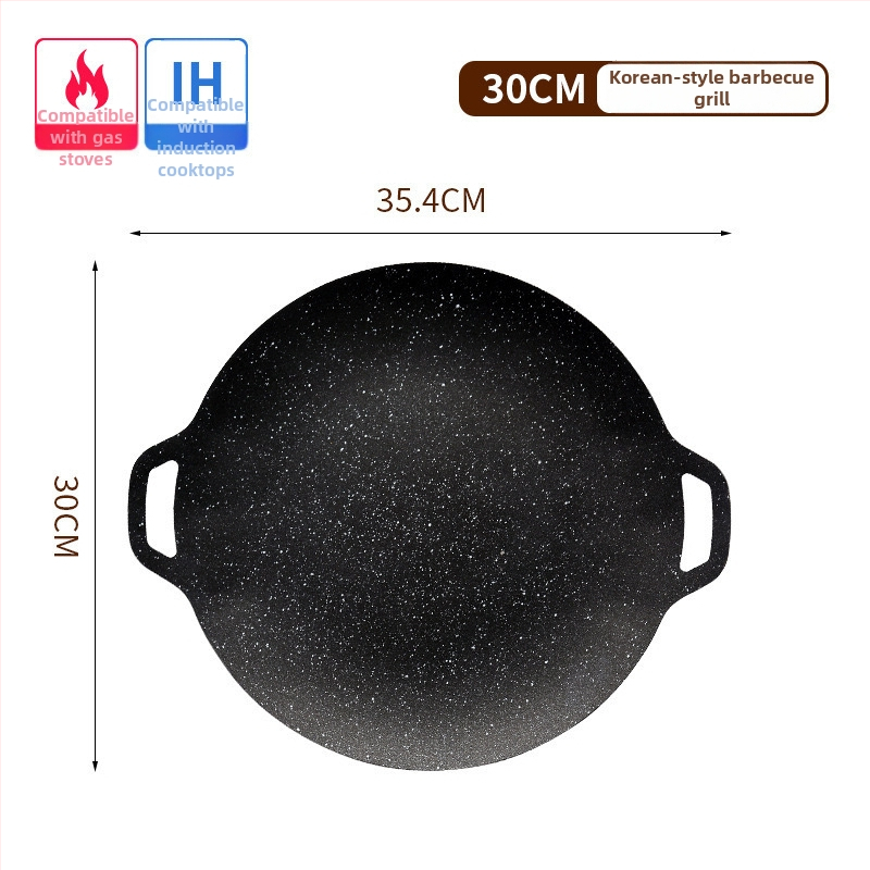 Okrúhla železná grilovacia panvica na plynový sporák – nepriľnavý povrch