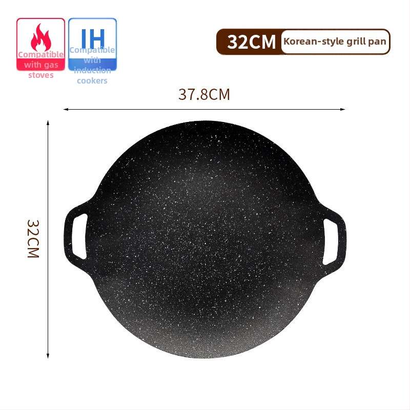 Okrúhla železná grilovacia panvica na plynový sporák – nepriľnavý povrch