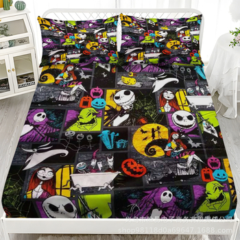 Gáza posteľná sukňa 3-dielny set, digitálna potlač, Brushed, európsky klasický štýl