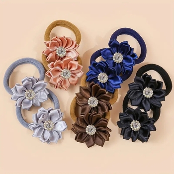 Detské sponky do vlasov – ručne vyrobené, tvar mašnice, textilný materiál, 10-dielny set