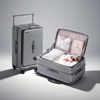 Polykarbonátový kufor s predným otvorením, veľký objem, 3,5 kg, TSA zámok s heslom, kolieska 360°