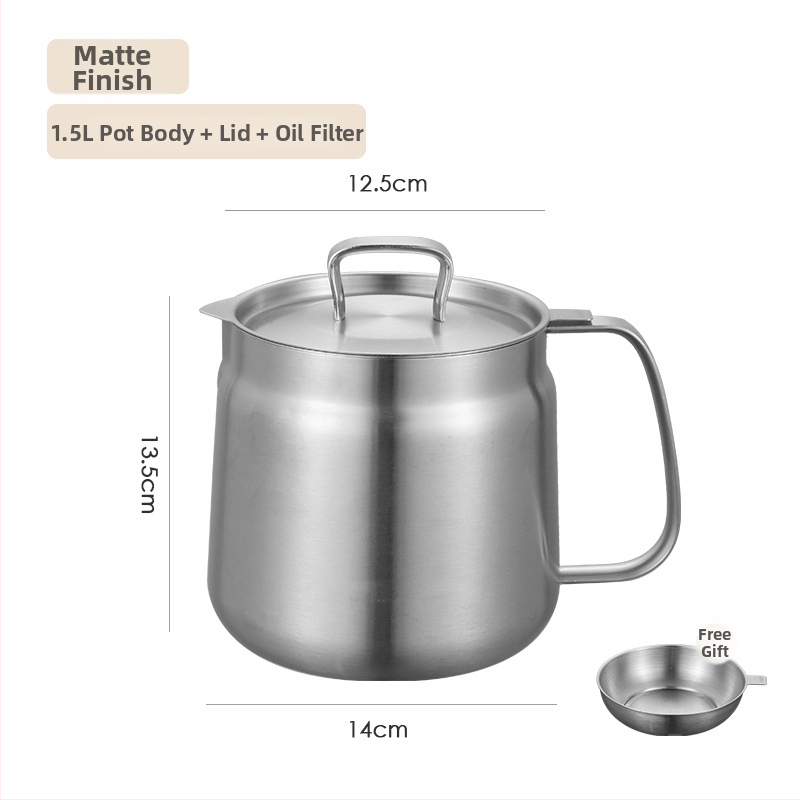 SUS304 nerezová oceľ – olej filtr pot s vyprážacím košíkom – multifunkčný kuchynský hrniec, nepriľnavý povrch