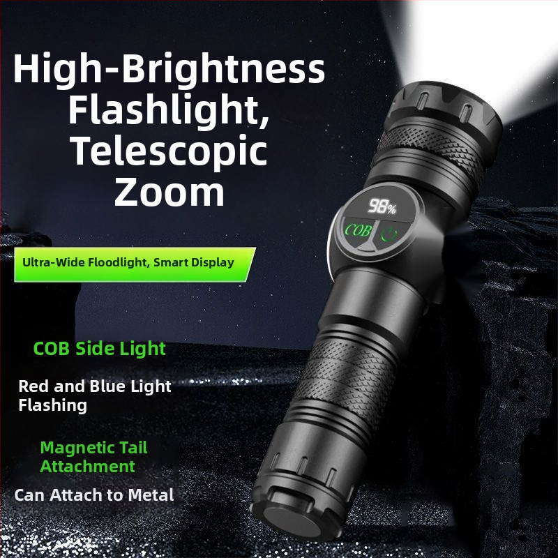 Dobíjateľná LED baterka so zoomom — Jigobird LED čip, ABS puzdro, dlhá výdrž batérie