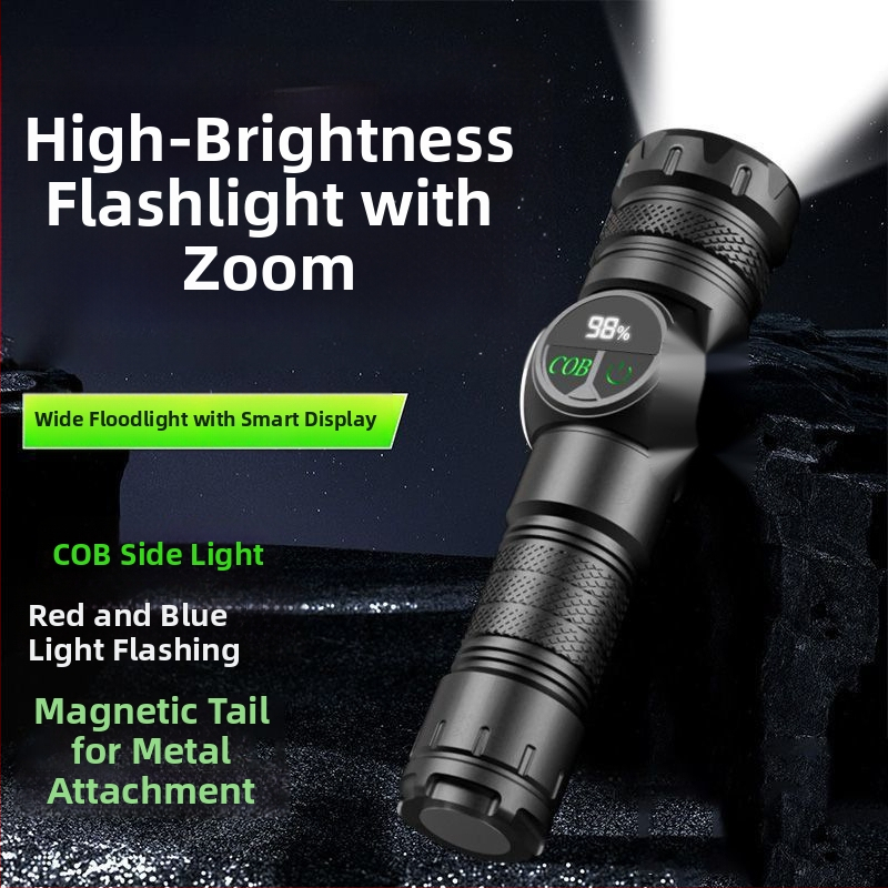 Dobíjateľná LED baterka so zoomom — Jigobird LED čip, ABS puzdro, dlhá výdrž batérie