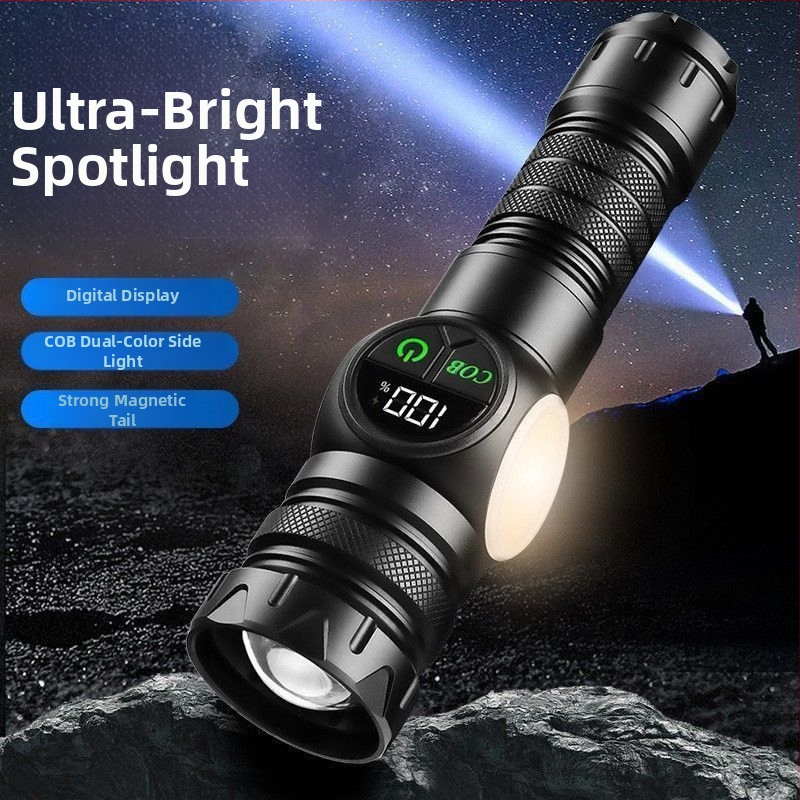 Dobíjateľná LED baterka so zoomom — Jigobird LED čip, ABS puzdro, dlhá výdrž batérie