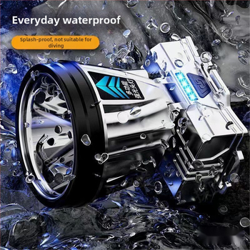 Επαναφορτιζόμενος LED φακός κεφαλής, 300W, μακριά δέσμη, με τοποθέτηση στο κεφάλι, για νυχτερινό ψάρεμα.