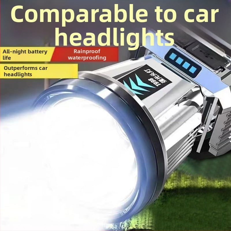 Επαναφορτιζόμενος LED φακός κεφαλής, 300W, μακριά δέσμη, με τοποθέτηση στο κεφάλι, για νυχτερινό ψάρεμα.