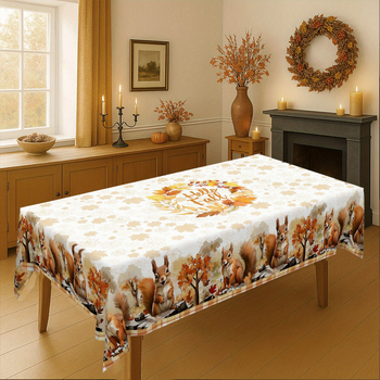 Покривка за маса – фланелена, правоъгълна, прахозащита и декоративен ефект, скандинавски стил (Материал: фланела; Форма: правоъгълна; Функции: прахозащита, декоративност; Стил: скандинавски)