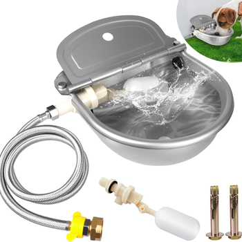 Li Nong Automatická napájačka pre zvieratá – nerezová oceľ, napájačka a naplňovací žľab pre prasa, dobytok, ovce, psy, kone a mačky