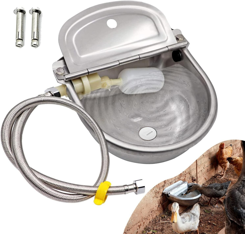 Li Nong Automatická napájačka pre zvieratá – nerezová oceľ, napájačka a naplňovací žľab pre prasa, dobytok, ovce, psy, kone a mačky