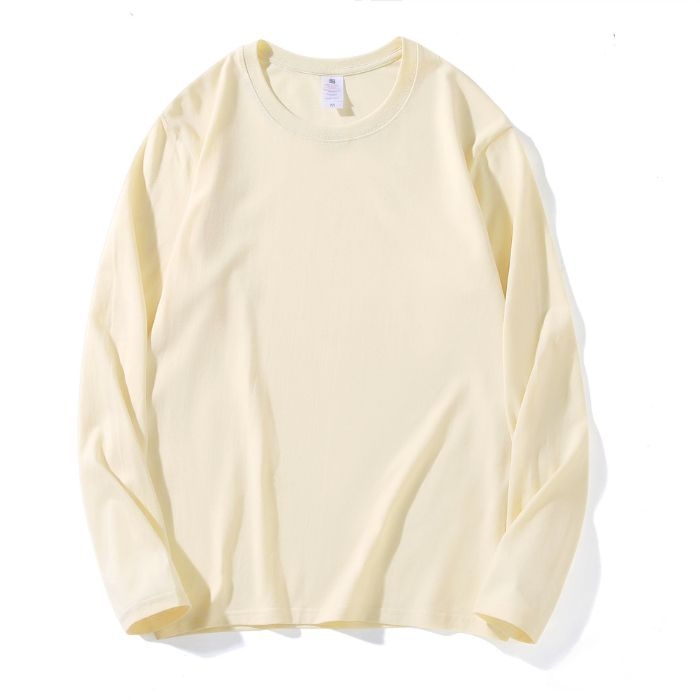 Тениска с дълги ръкави, свободен силует, 90–95% памук, кръгла яка, европейски и американски стил