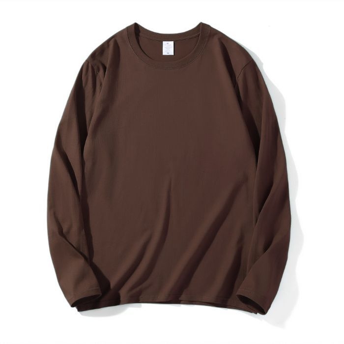 Тениска с дълги ръкави, свободен силует, 90–95% памук, кръгла яка, европейски и американски стил