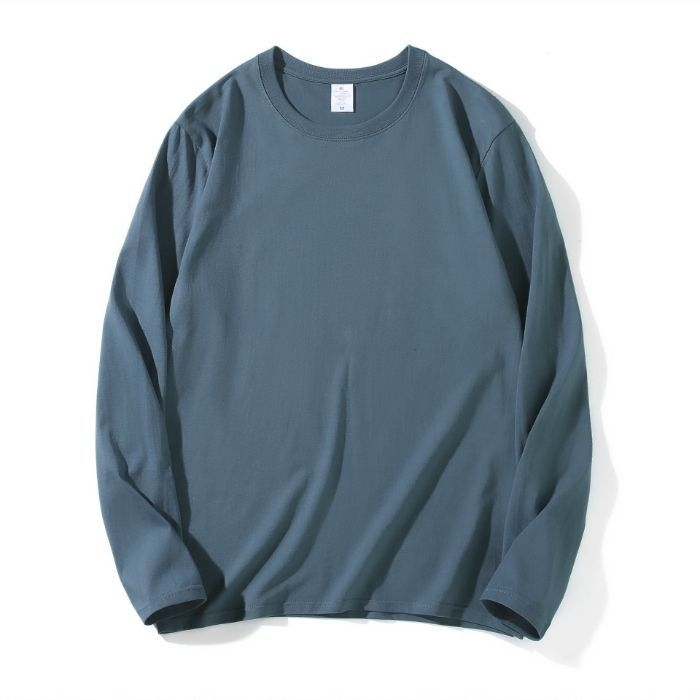 Тениска с дълги ръкави, свободен силует, 90–95% памук, кръгла яка, европейски и американски стил