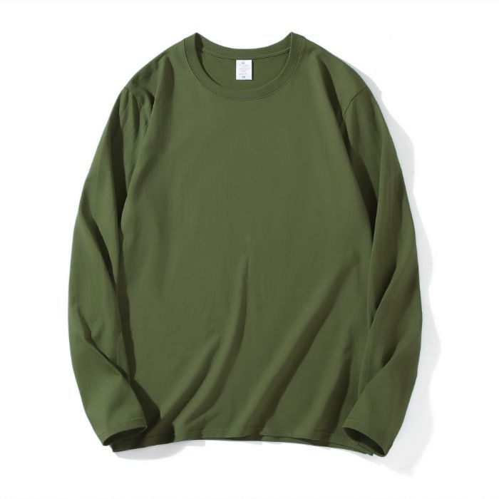 Тениска с дълги ръкави, свободен силует, 90–95% памук, кръгла яка, европейски и американски стил