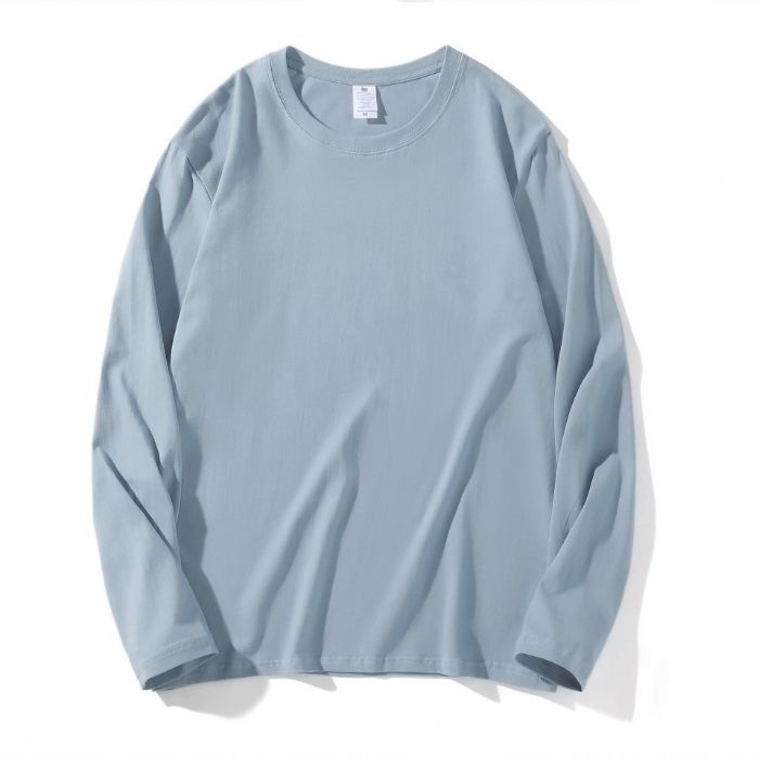 Тениска с дълги ръкави, свободен силует, 90–95% памук, кръгла яка, европейски и американски стил