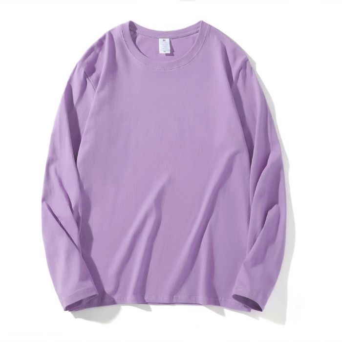 Тениска с дълги ръкави, свободен силует, 90–95% памук, кръгла яка, европейски и американски стил