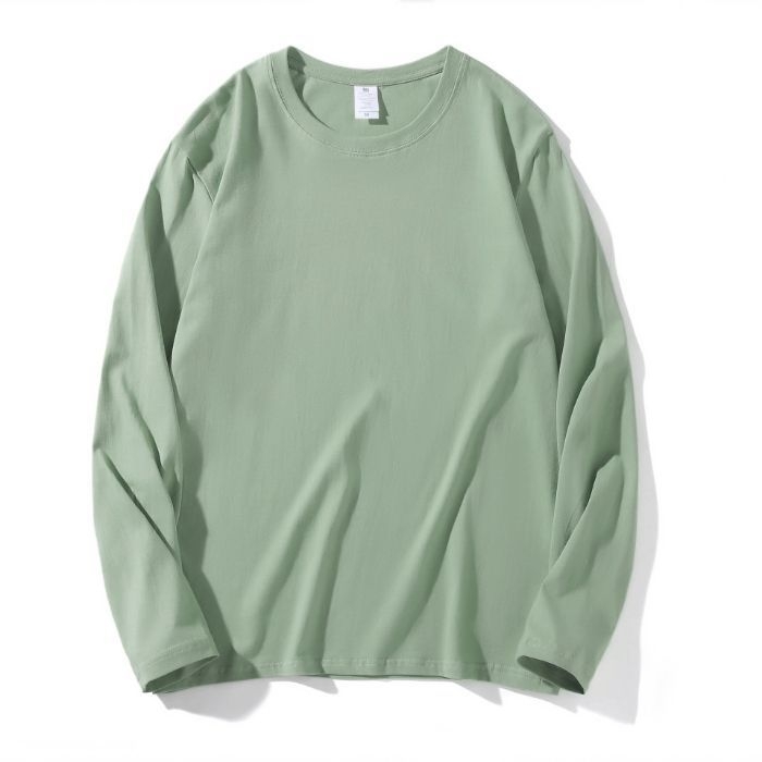 Тениска с дълги ръкави, свободен силует, 90–95% памук, кръгла яка, европейски и американски стил