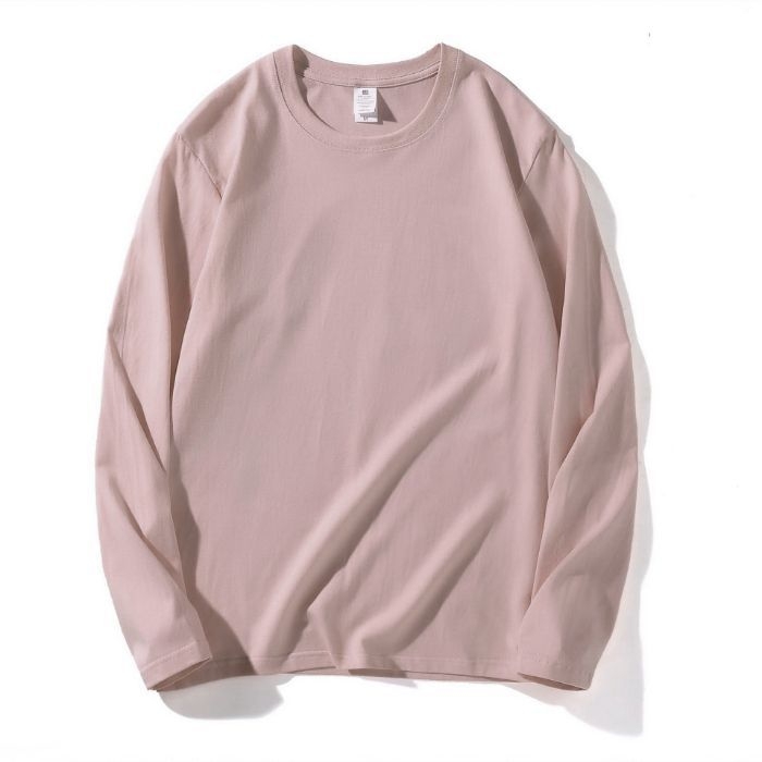 Тениска с дълги ръкави, свободен силует, 90–95% памук, кръгла яка, европейски и американски стил