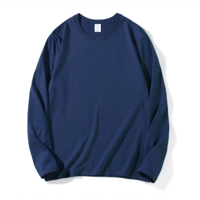 Тениска с дълги ръкави, свободен силует, 90–95% памук, кръгла яка, европейски и американски стил