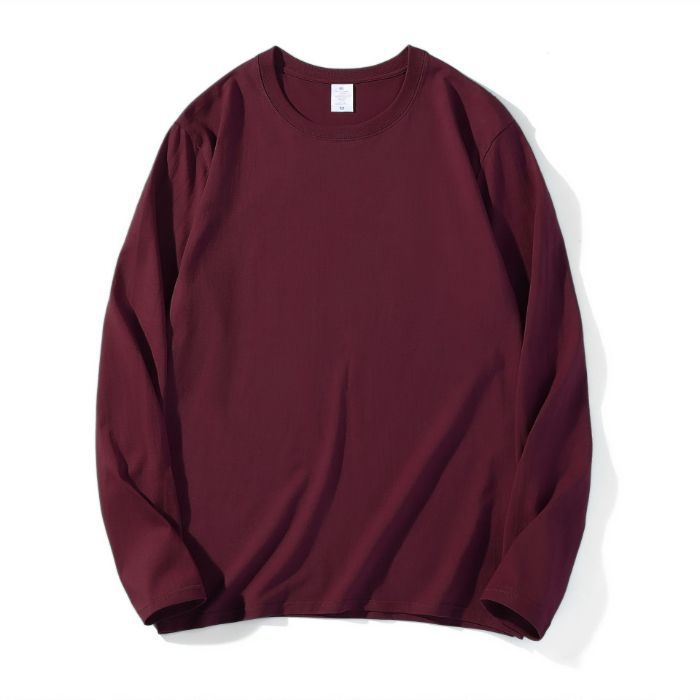 Тениска с дълги ръкави, свободен силует, 90–95% памук, кръгла яка, европейски и американски стил