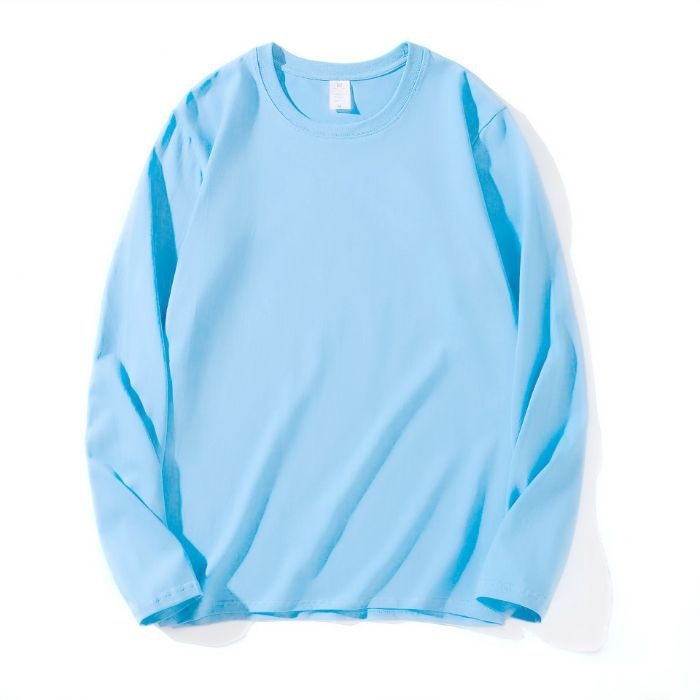 Тениска с дълги ръкави, свободен силует, 90–95% памук, кръгла яка, европейски и американски стил