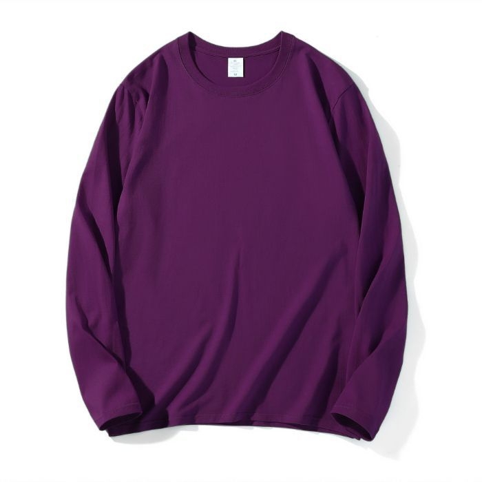 Тениска с дълги ръкави, свободен силует, 90–95% памук, кръгла яка, европейски и американски стил