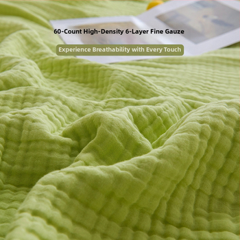 SY-D Šesťvrstvová bubble gauze letná prikrývka, jednoduchý jednobarevný vzor, prikrývka na posteľ
