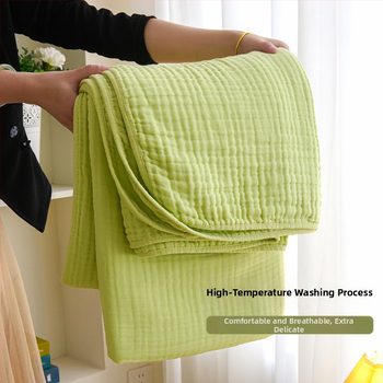 SY-D Šesťvrstvová bubble gauze letná prikrývka, jednoduchý jednobarevný vzor, prikrývka na posteľ
