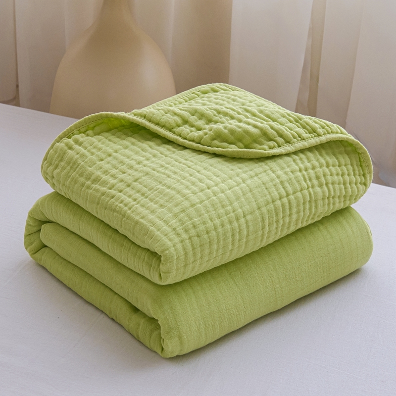 SY-D Šesťvrstvová bubble gauze letná prikrývka, jednoduchý jednobarevný vzor, prikrývka na posteľ