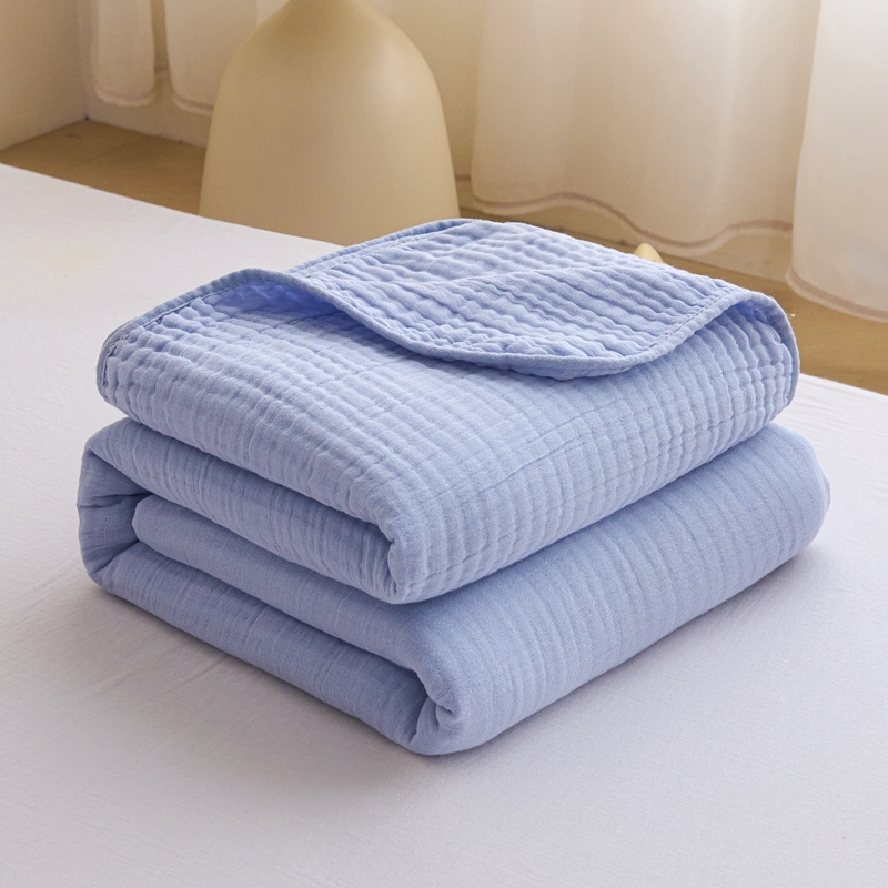 SY-D Šesťvrstvová bubble gauze letná prikrývka, jednoduchý jednobarevný vzor, prikrývka na posteľ