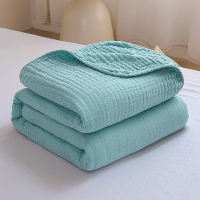 SY-D Šesťvrstvová bubble gauze letná prikrývka, jednoduchý jednobarevný vzor, prikrývka na posteľ