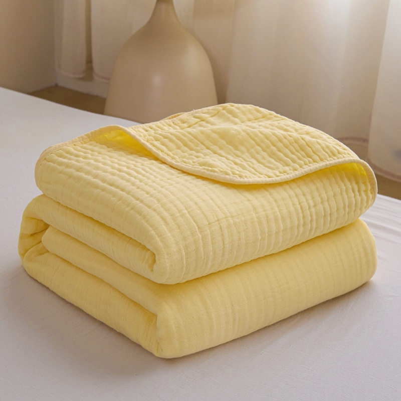 SY-D Šesťvrstvová bubble gauze letná prikrývka, jednoduchý jednobarevný vzor, prikrývka na posteľ