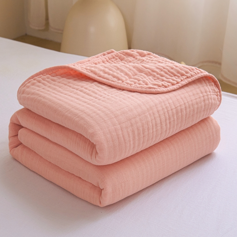 SY-D Šesťvrstvová bubble gauze letná prikrývka, jednoduchý jednobarevný vzor, prikrývka na posteľ