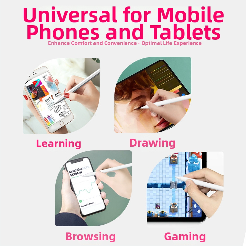 Universālais kapacitīvais stiluss ar metāla korpusu, magnētiska piesaiste, saderīgs ar Apple, Samsung, Huawei un Xiaomi