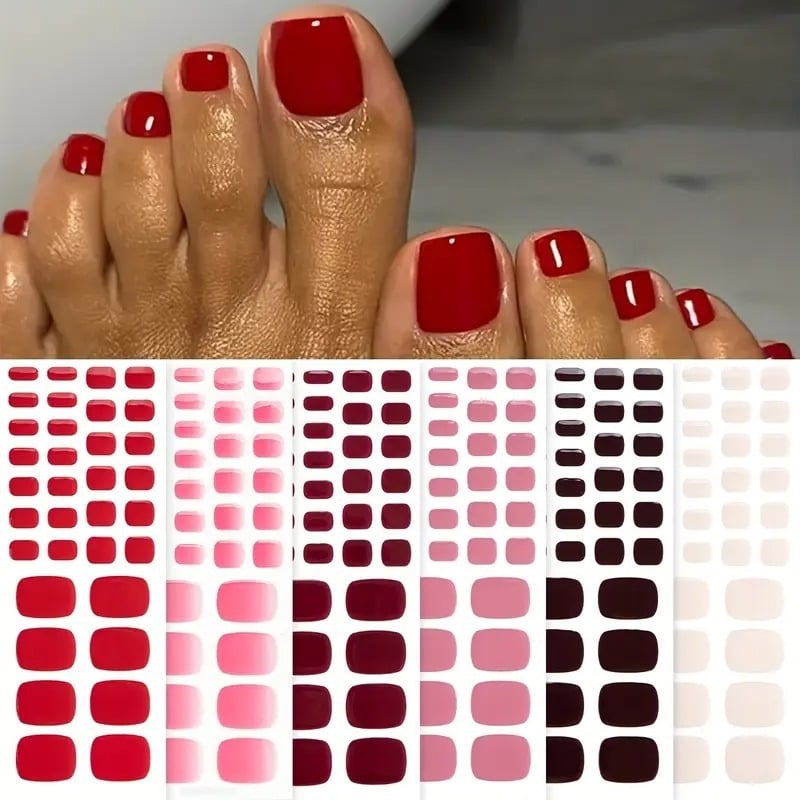 Stickere gel pentru unghii de la picioare, stil simplu, model Candy, 34 coli