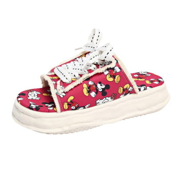 Сандали с дебел подмет, японски стил, форма на пръста като рибешка уста, горна част от плат, подметка от термопластичен еластомер