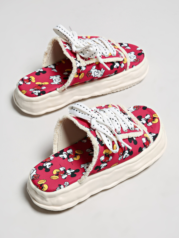 Сандали с дебел подмет, японски стил, форма на пръста като рибешка уста, горна част от плат, подметка от термопластичен еластомер