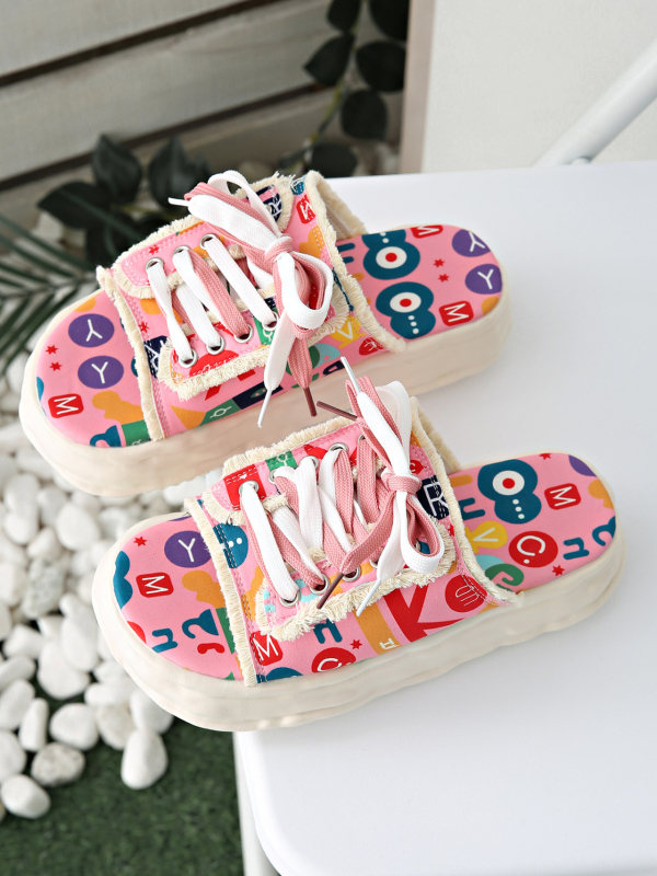 Сандали с дебел подмет, японски стил, форма на пръста като рибешка уста, горна част от плат, подметка от термопластичен еластомер