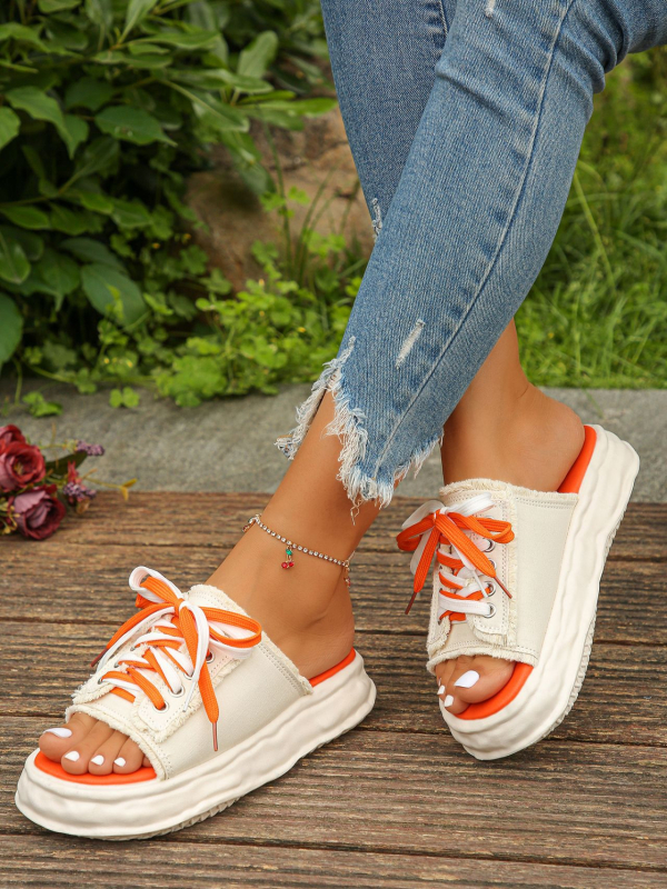 Сандали с дебел подмет, японски стил, форма на пръста като рибешка уста, горна част от плат, подметка от термопластичен еластомер