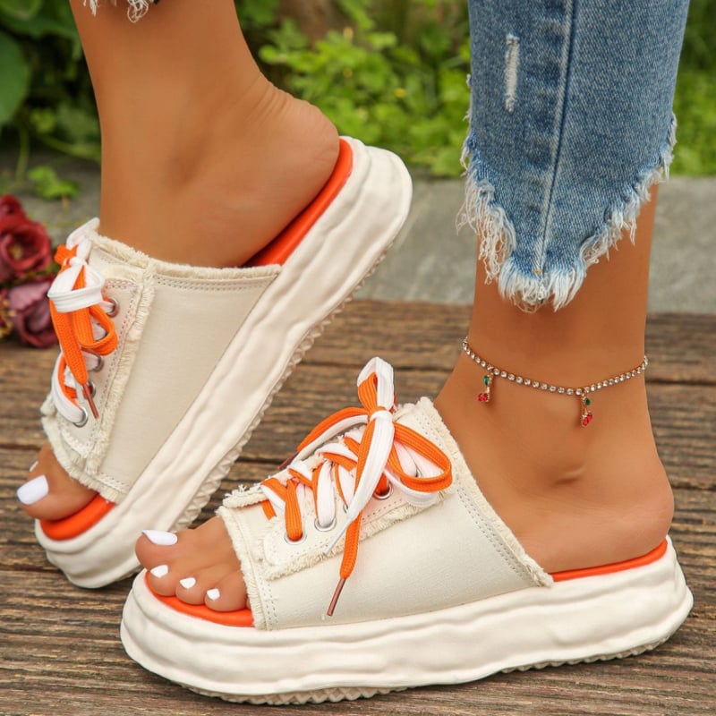 Сандали с дебел подмет, японски стил, форма на пръста като рибешка уста, горна част от плат, подметка от термопластичен еластомер