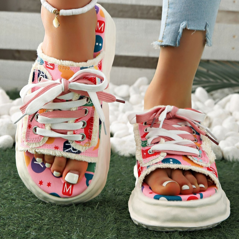 Сандали с дебел подмет, японски стил, форма на пръста като рибешка уста, горна част от плат, подметка от термопластичен еластомер