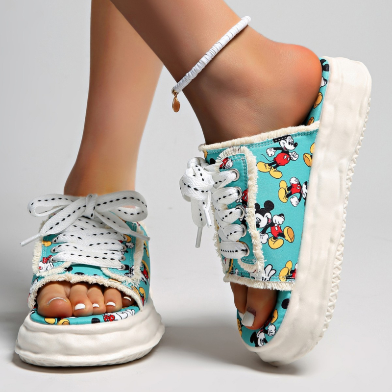 Сандали с дебел подмет, японски стил, форма на пръста като рибешка уста, горна част от плат, подметка от термопластичен еластомер