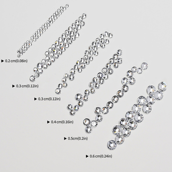 Diamanty na nechty z živice, sklenené ploché spätné kamene, 12-priehradková krabička, štýl blesku/ľahký luxus, vzor 20979108184