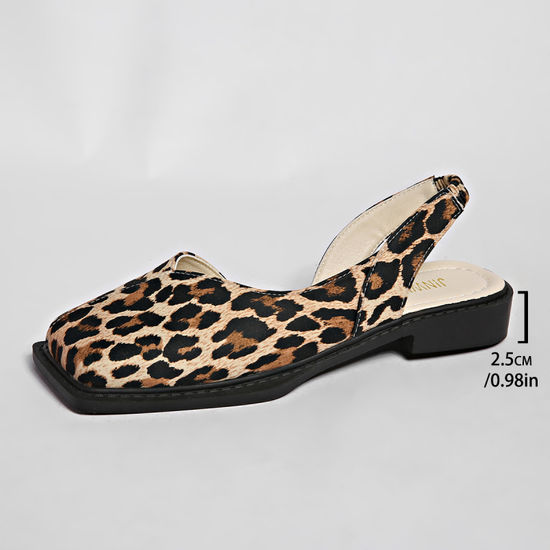 Дамски сандали с квадратен нос и дебел ток, PU горна част, гумена подметка, корейски стил