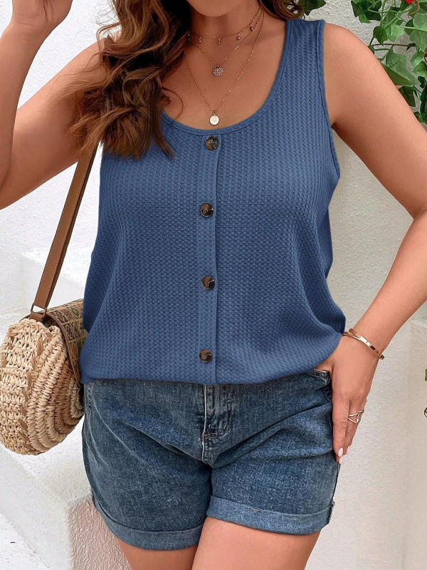 Bez rukávov tielko s chrbtovými remienkami, strih A-line, žebrovaná polyesterová látka 95%+, bežná dĺžka, Leto 2025