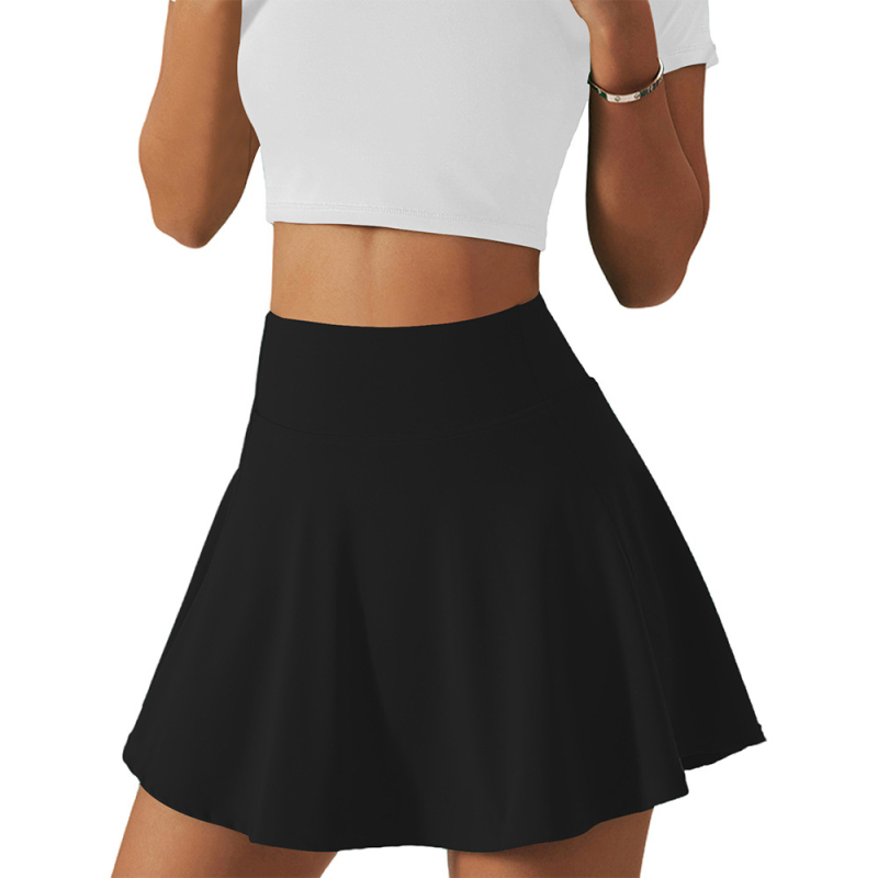 Тенис пола с джобове, висока талия, къс модел, Milk Silk плат, полиестер и еластан, подплата 88%, летен 2023