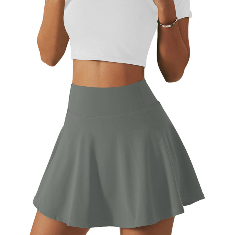 Тенис пола с джобове, висока талия, къс модел, Milk Silk плат, полиестер и еластан, подплата 88%, летен 2023