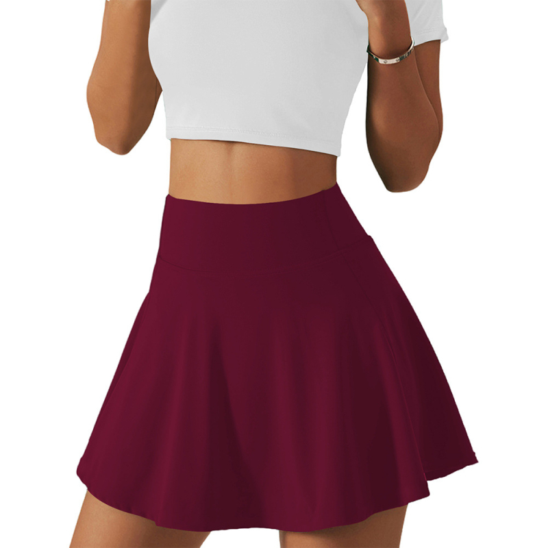 Тенис пола с джобове, висока талия, къс модел, Milk Silk плат, полиестер и еластан, подплата 88%, летен 2023