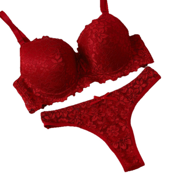 Нейлонов дантелен комплект сутиени, Push-Up, 3/4 чашка, луксозен традиционен стил, модел J5001